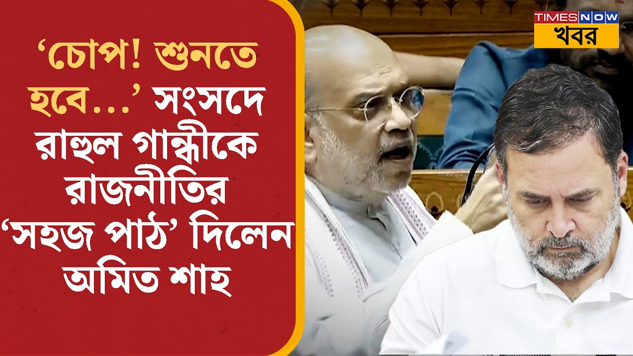 Amit Shah রাজনীতির ‘সহজ পাঠ’ পড়ালেন Rahul Gandhi-কে, সংসদে বিরাট তুলকালাম | Bangla News