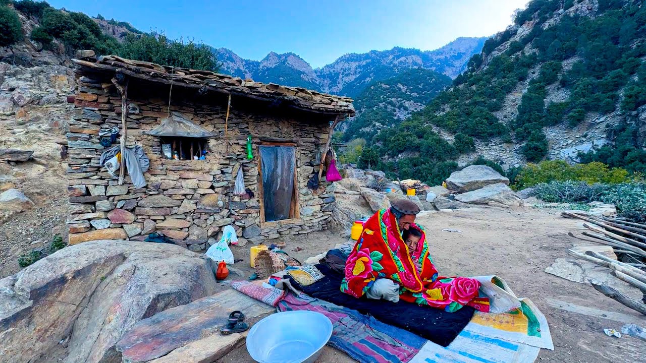 One Day in the Coldest Mountain Village | Survival and Cooking Wintry Traditional Food & Winter Perp
