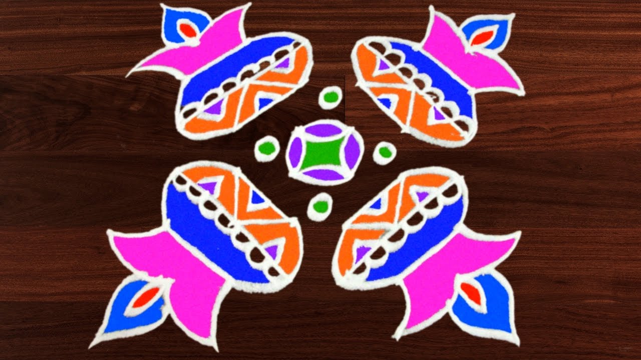Rangoli Art | 6 x 6 Dots | Easy Rangoli Designs with Kolam by Sunitha #295
