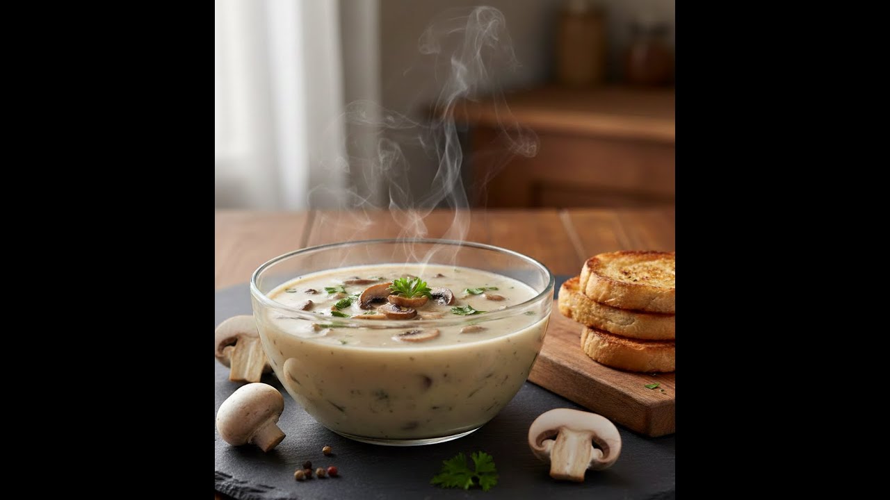 شوربة المشروم بالكريمة@Ashraf Food