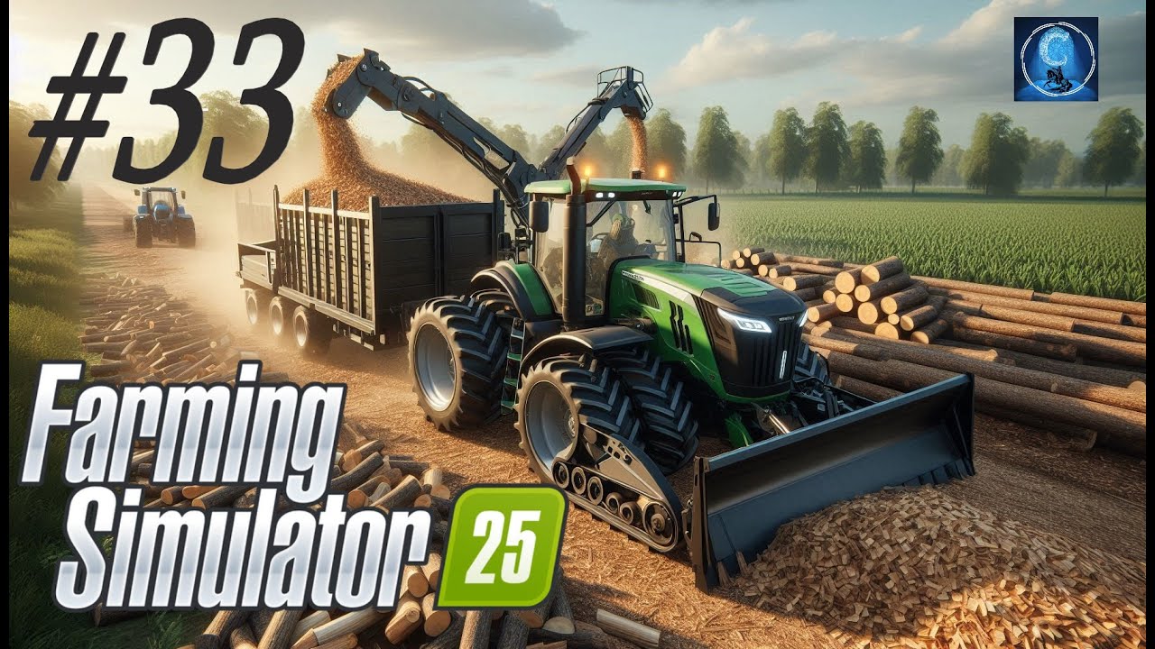 farming simulator 25 #33 : abats d'arbres en copeaux de bois , avec l'argent on achète des terre.