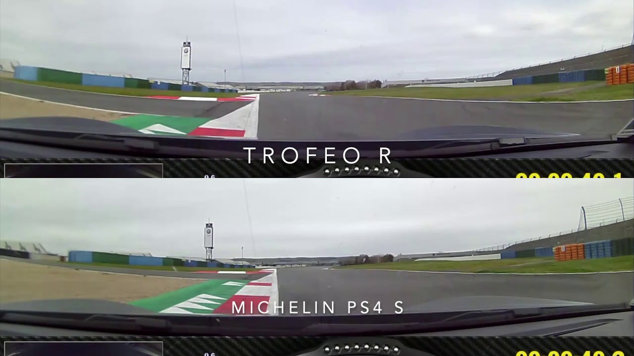 PIRELLI TROFEO R VS MICHELIN PS4 S comparison lap on MAGNY COURS GP TRACK