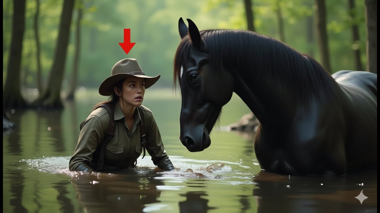 Un caballo gigante encontró a una guardabosques luchando en un pantano: esto fue lo que hizo después