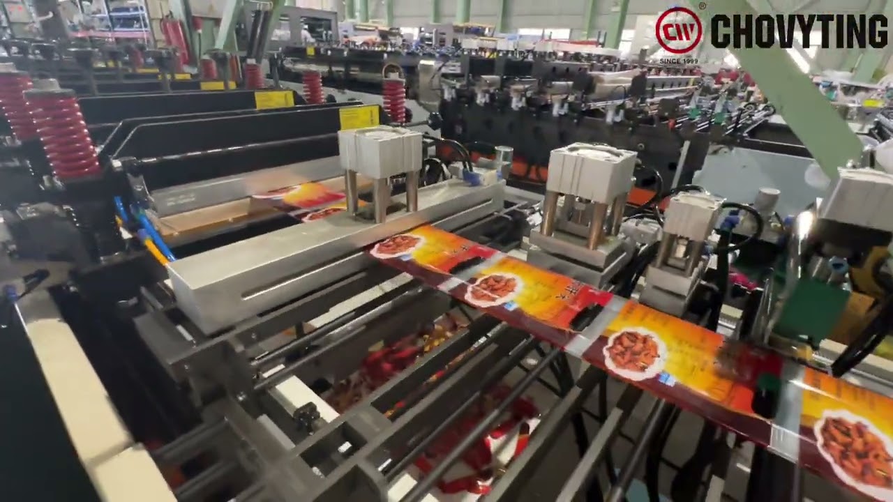 High speed custom bottom cooling knife food packaging four side sealing bag making machine