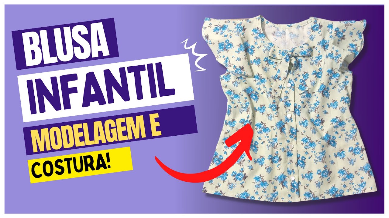 Como fazer BLUSA INFANTIL com com babado na cava