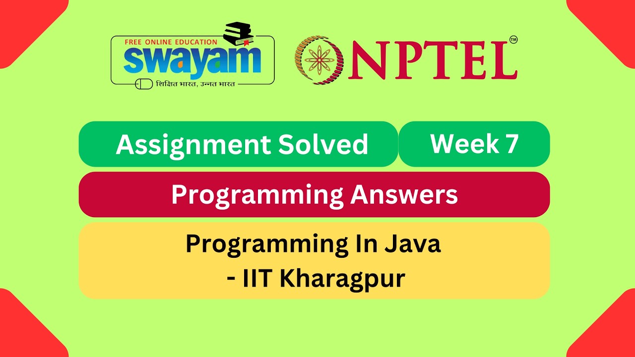 Programming In Java Week 7 | Programming Assignment | My Swayam | #nptel #nptel2026 #myswayam