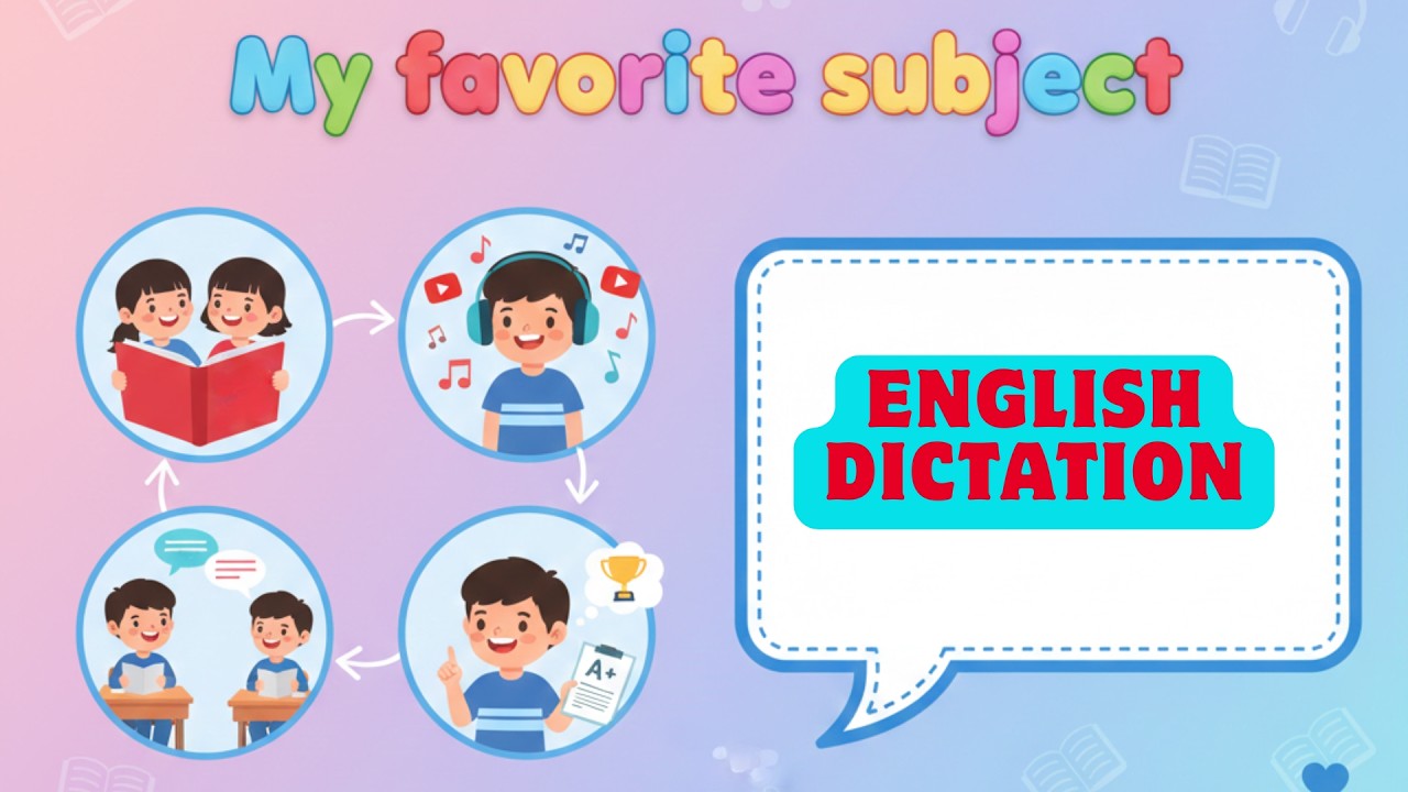 #23.Step 3-5- Daily English Dictation 23 - Nghe chép chính tả - My favorite subject/LEVEL A1-A2