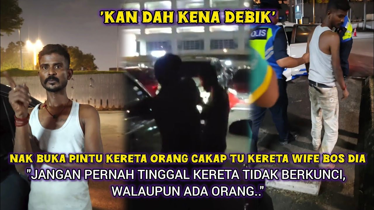 TULAR INDIVIDU TAK DIKENALI CUBA MEMBUKA PINTU KERETA DI PARKING LOTUS SHAH ALAM