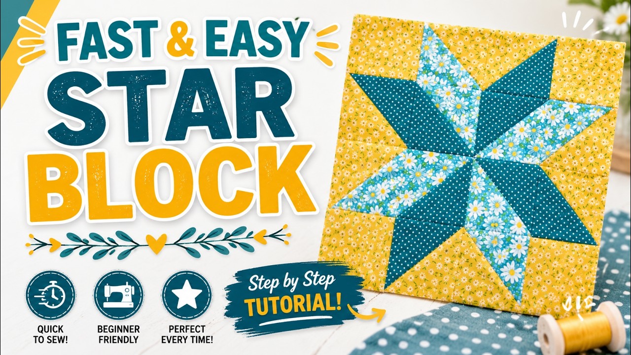 Sew 8 Point Star Quilt Block - Fast and Easy Quilt Block Sewing