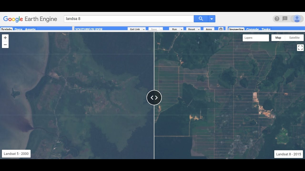 Google Earth Engine Tutorial: Split-Layer for Comparing Different Images