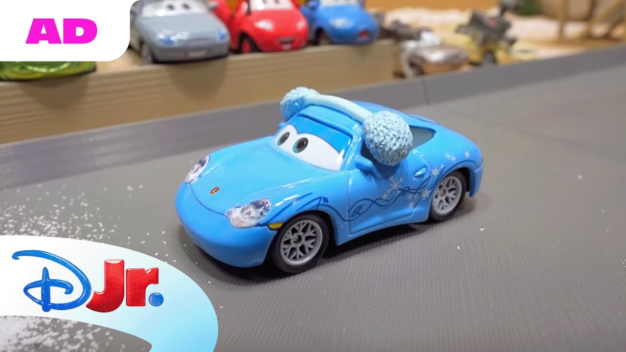 AD | Chick Hicks vs. Sally on an EPIC Winter Race! Holiday Diecasts | Pixar Cars | @Disney Jr.