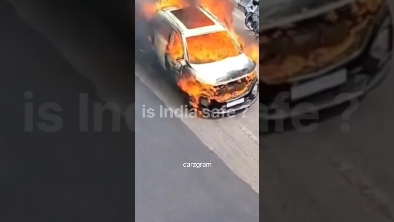 Jaipur horror! A mg hector burns due to short circuit and drives itself without driver causes panic.