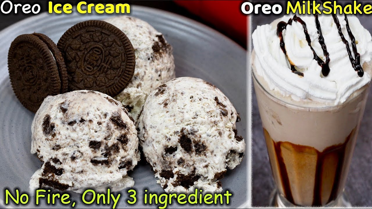 அடுப்பு தேவையில்லை Oreo Biscuit வைத்து ஐஸ் கிரீம் & மில்க் ஷேக்😋 | Oreo Milkshake | Oreo ice cream