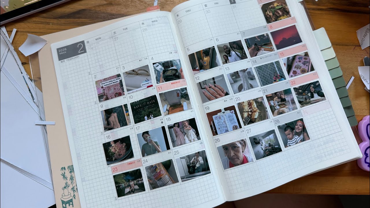 Collage de fotos para calendario mensual | plantilla GRATIS