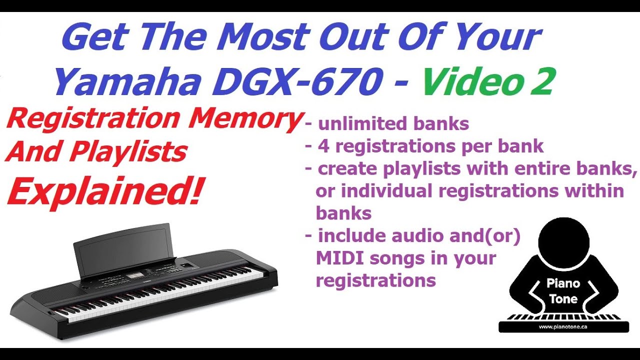 Регистрационная память и плейлисты Yamaha DGX-670