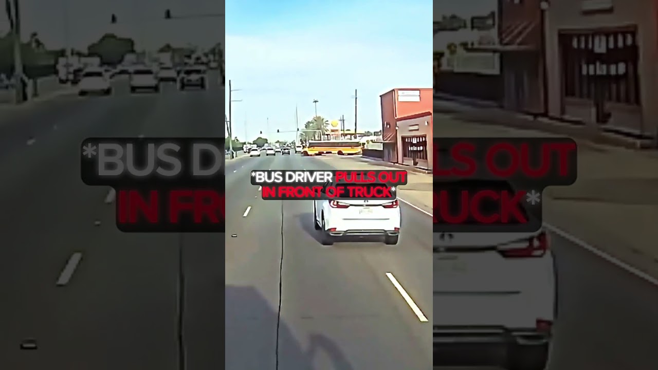 Bus pulls out in front of speeding truck&hellip;.