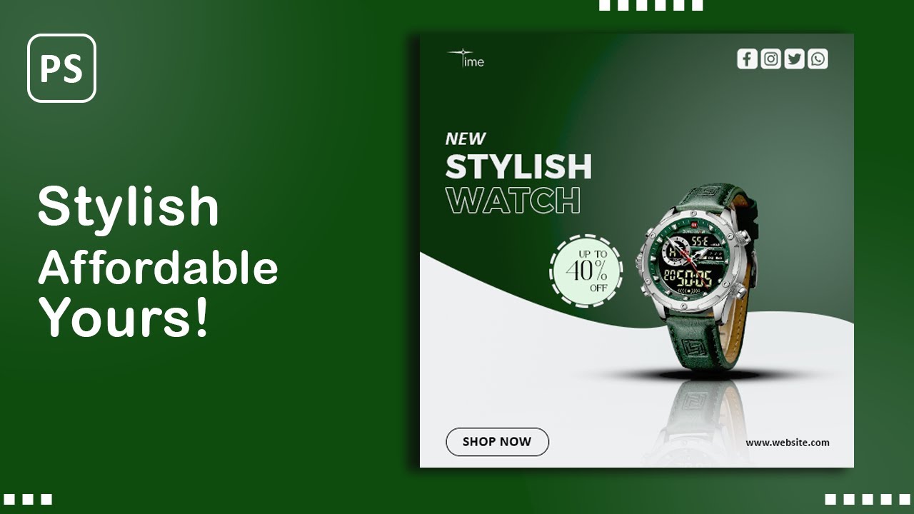 Create a Professional Watch Poster in Photoshop | Step-by-Step Tutorial.
