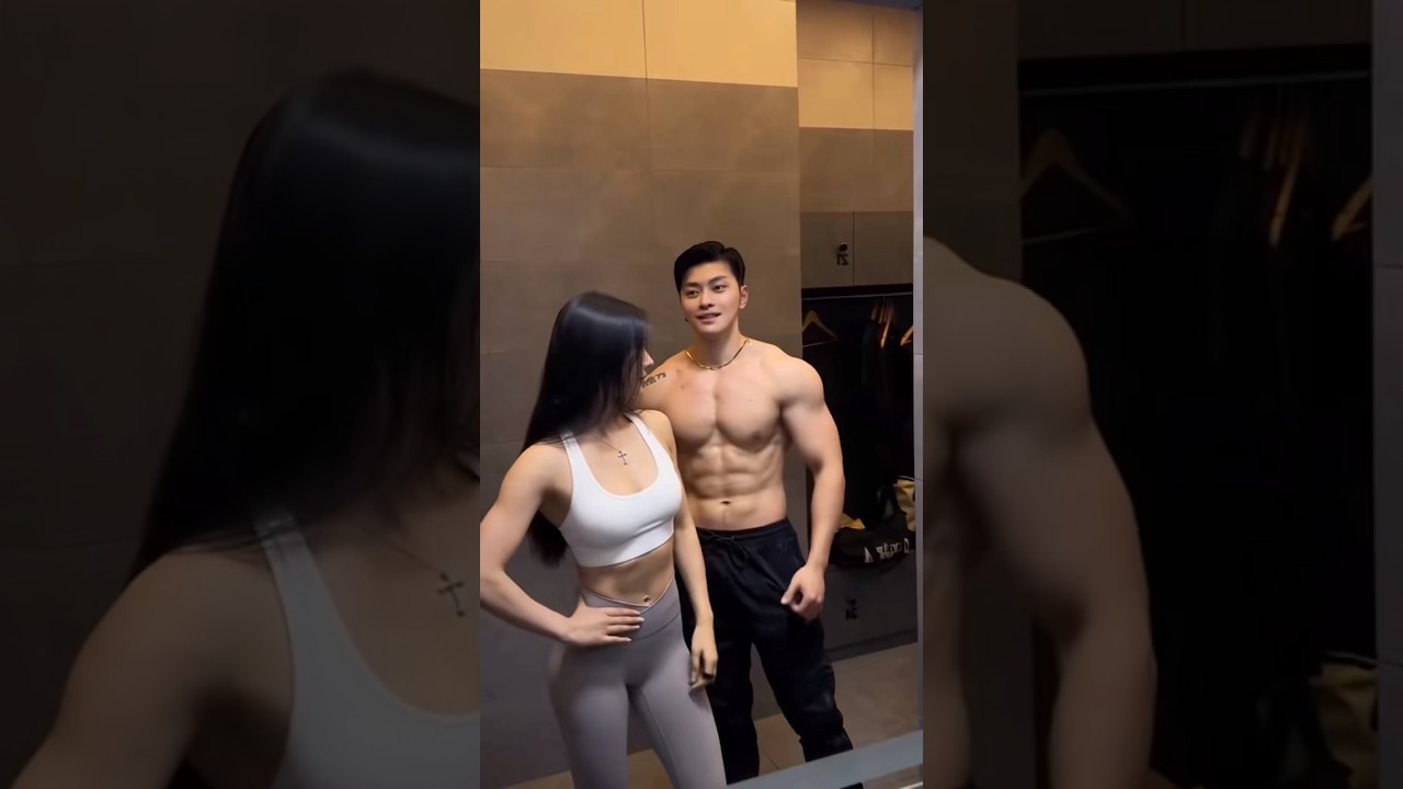 Chines cute Couple &hearts;️😍😩#bodybuilding #fitnesss #posing #weightloss