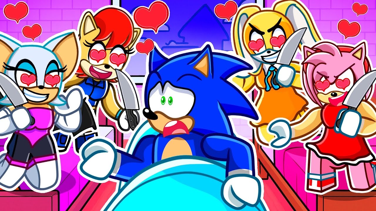 Sonic and Girls SLEEPOVER in Roblox!