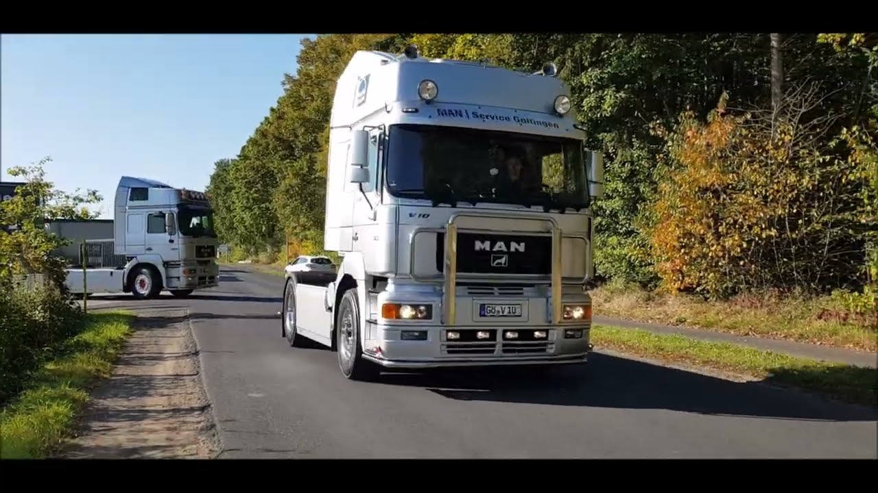 MAN F2000 V10 open pipe sound | Gewaltige 600PS Power im Dienst