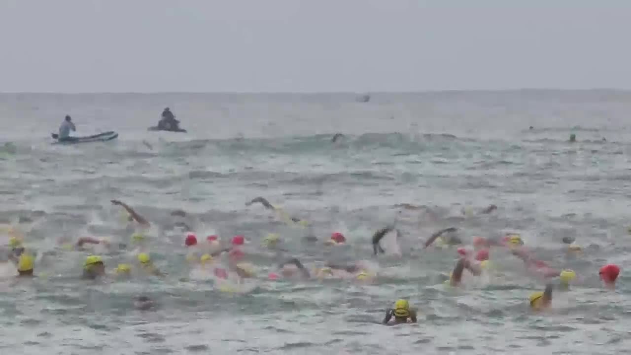 The Waikiki Roughwater swim brought in hundreds of swimmers
