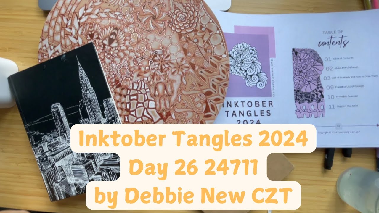 Inktober Tangles 2024 Day 26 - 24711 by Debbie New CZT