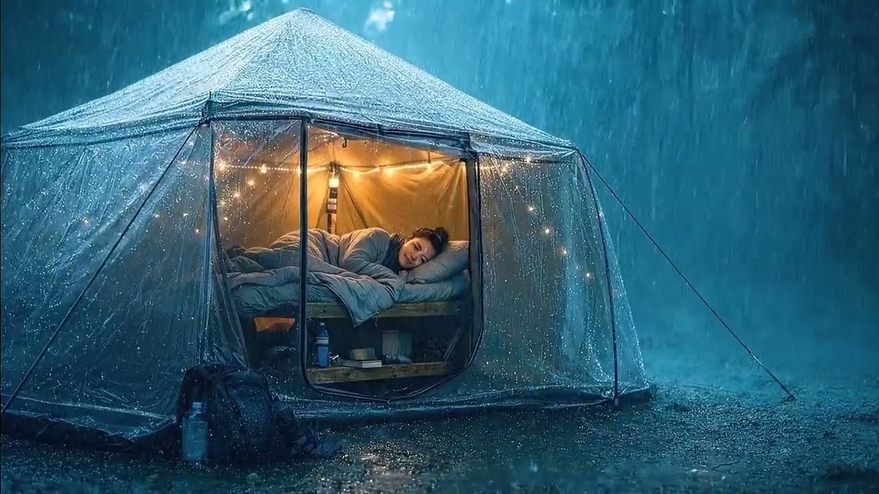 Heavy Rain Sounds for Deep Sleep | Cozy Tent Camping in the Rain | Relaxing Rain Ambience (10 Hours)