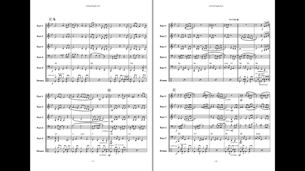 Now and Then There's A Fool Such as I - arr: Sunde. Flex 5 ShowBlow, Grade 2,5.