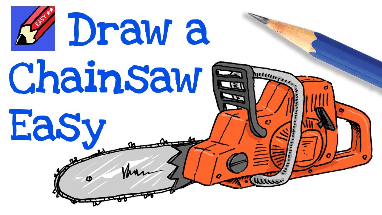 How to Draw a Chainsaw Real Easy