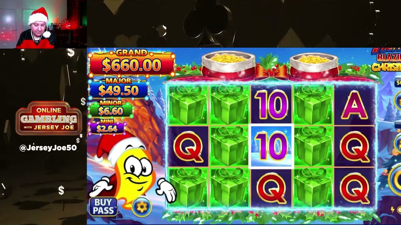 A Hot Hot Blazing Christmas slot LIVE [Online Gambling with Jersey Joe # 334]