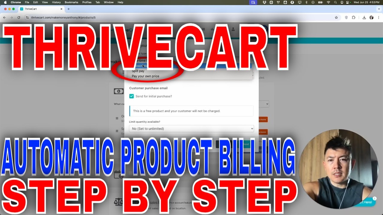 ✅  How To Set Up Automatic Product Billing In ThriveCart🔴