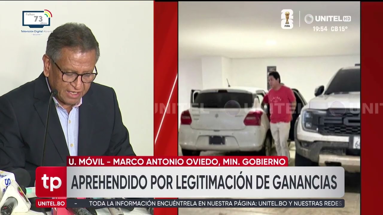 Reporte del Gobierno tras la captura de Marcelo Arce Mosqueira