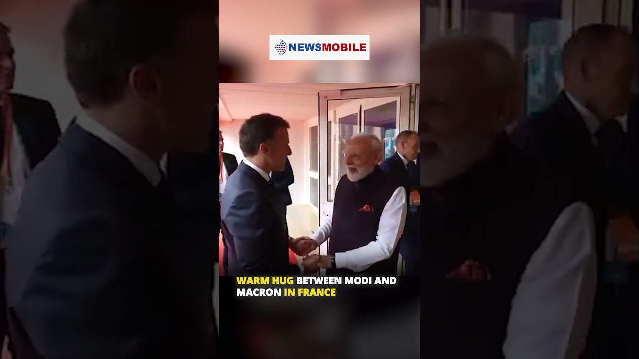 Warm Hug Between Modi and Macron in France