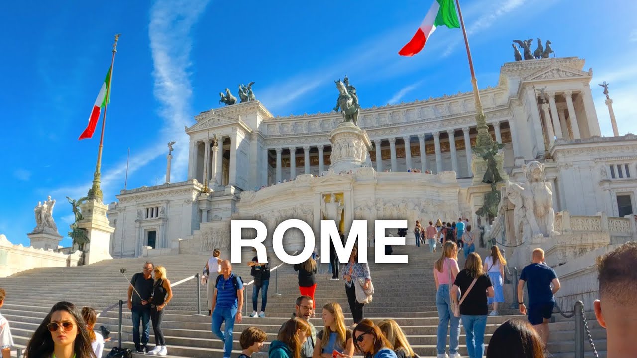 A Serene Walk Through Rome: Victor Emmanuel II Monument, Colosseum, and Roman Forum | 4K 60FPS