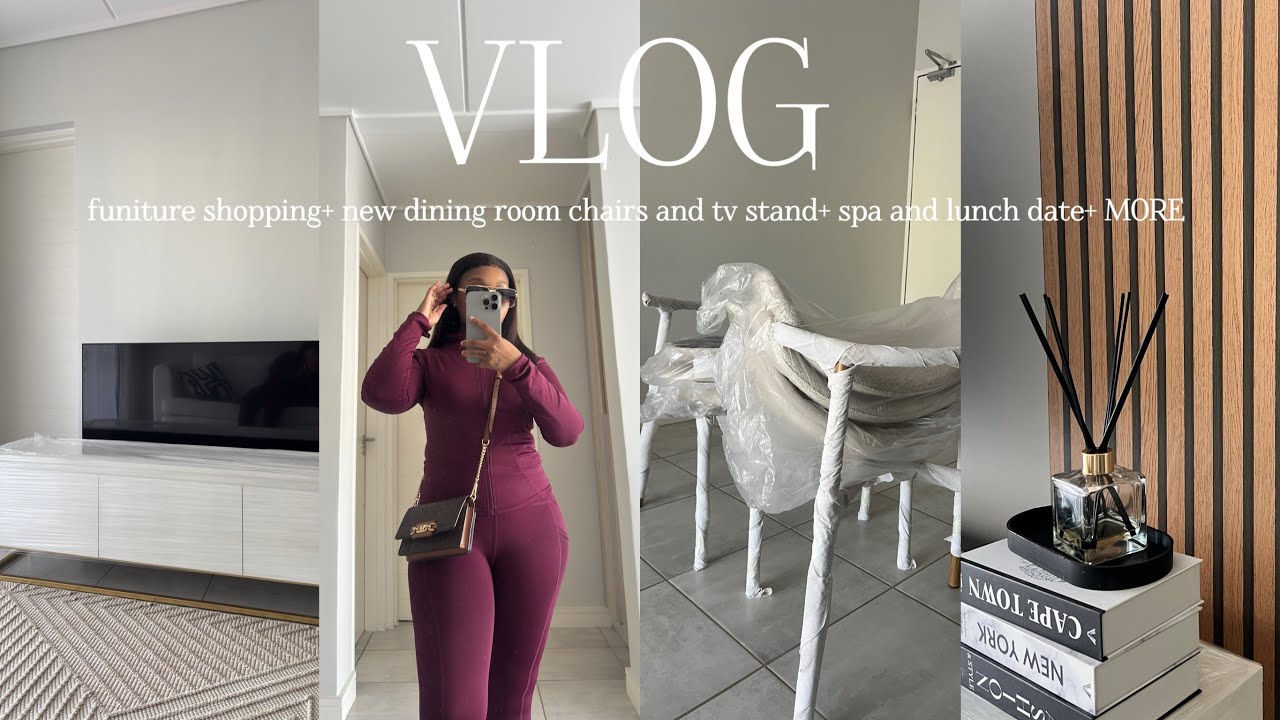 VLOG: Funiture shopping+ New dining rooms chairs and tv stand+ Spa and lunch date+ MORE 