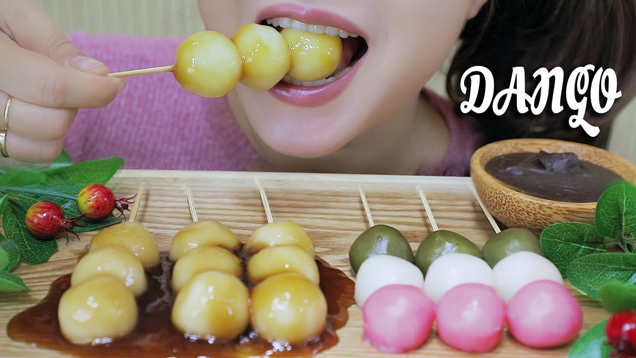 ASMR EATING DANGO (JAPANESE DESSERT) CHEWY EATING SOUNDS | LINH-ASMR