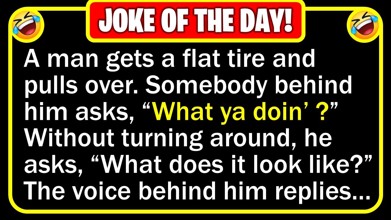🤣 BEST JOKE OF THE DAY! - A man gets a flat tire outside the fence of a... | Funny Daily Jokes