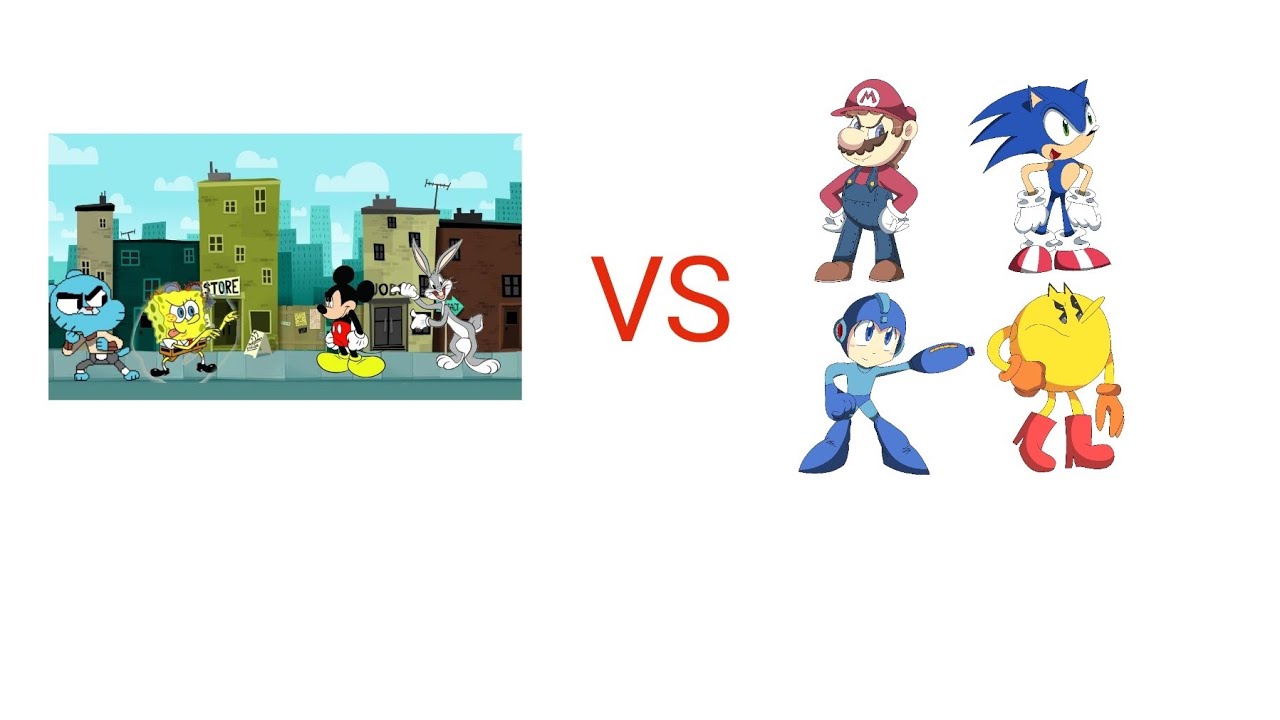 mugen spongebob/gumball/mickey mouse/bugs bunny vs sonic/mario/megaman/pacman