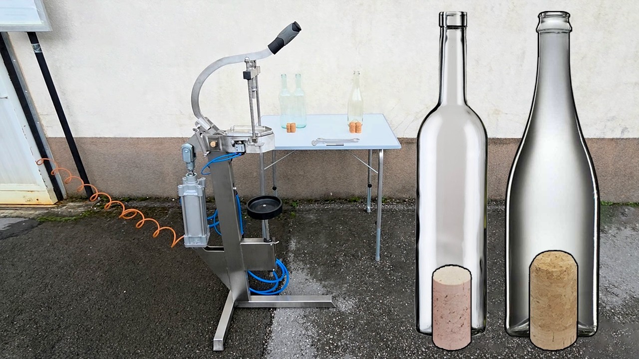 Pneumatic Corker for Wine and Champagne Bottles
