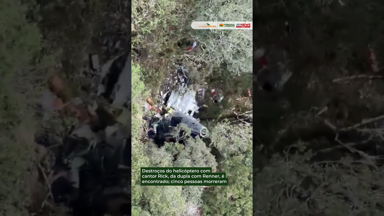 Destro&ccedil;os do helic&oacute;ptero com cantor Rick, da dupla com Renner, &eacute; encontrado; cinco pessoas morreram