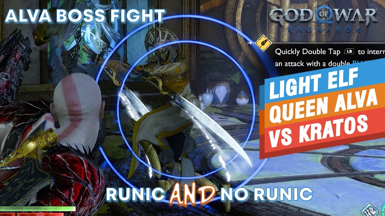 God of War Ragnarok Alva Boss Fight | Kratos vs Light Elf Queen Alva | GMGoW - No Damage