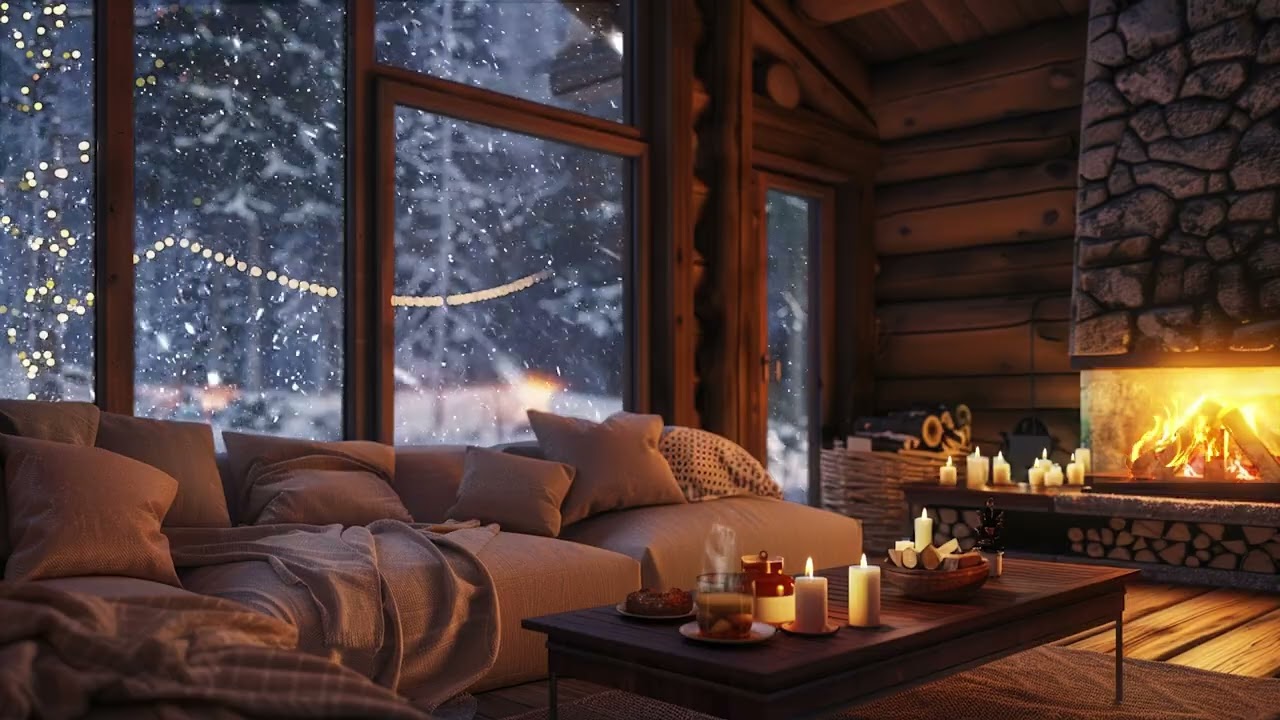 Hidden warmth in every soul ❄️ Gentle Snowfall & Fireplace Crackling for Relaxation, Calm & Focus
