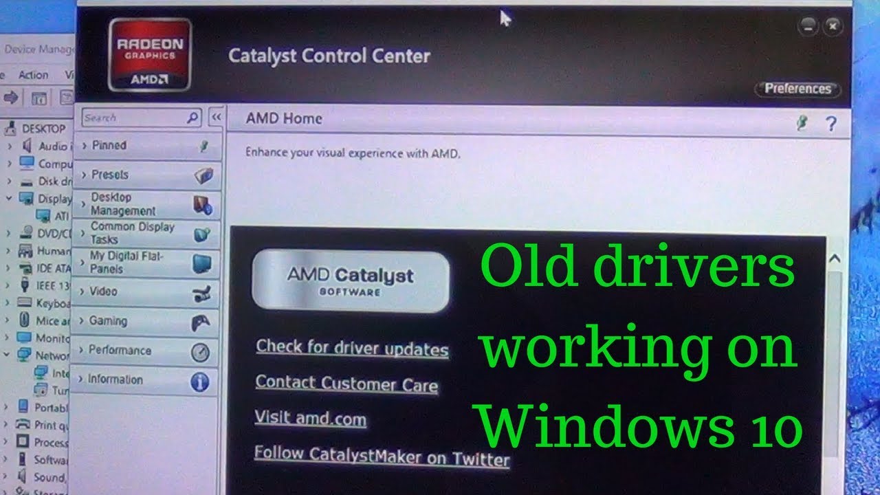 How to install a legacy ATI (AMD) Radeon driver on Windows 10