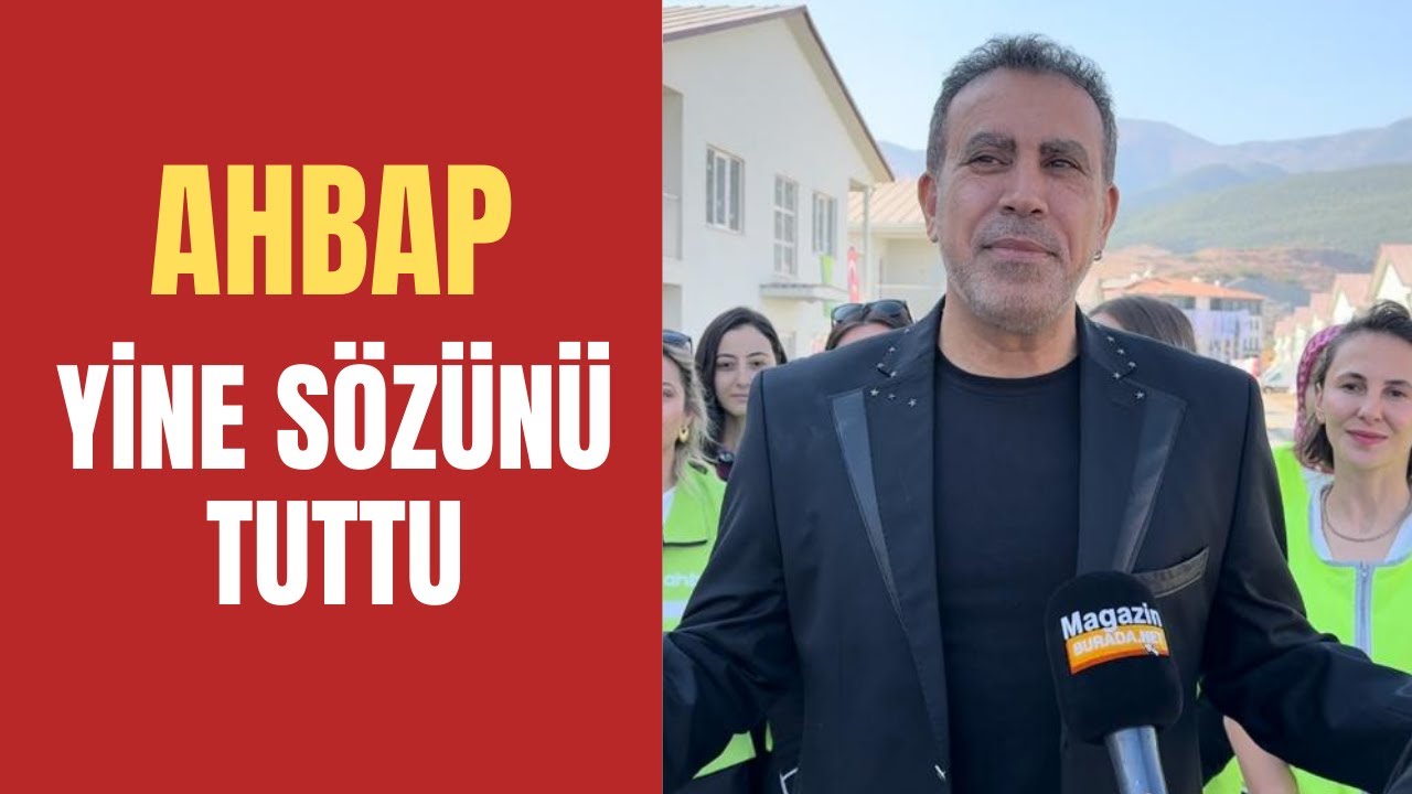 Haluk Levent, Gaziantep'te Ahbap Derneği tarafından inşa edilen deprem konutlarının teslimini yaptı.