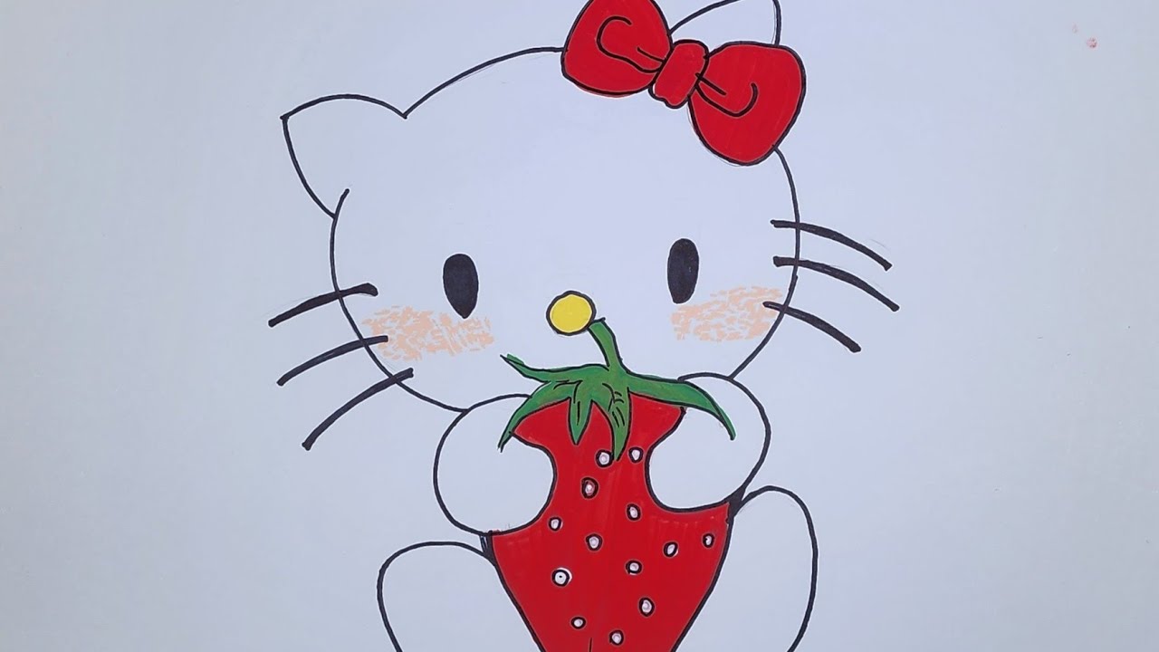 dibuja y pinta a Hello Kitty