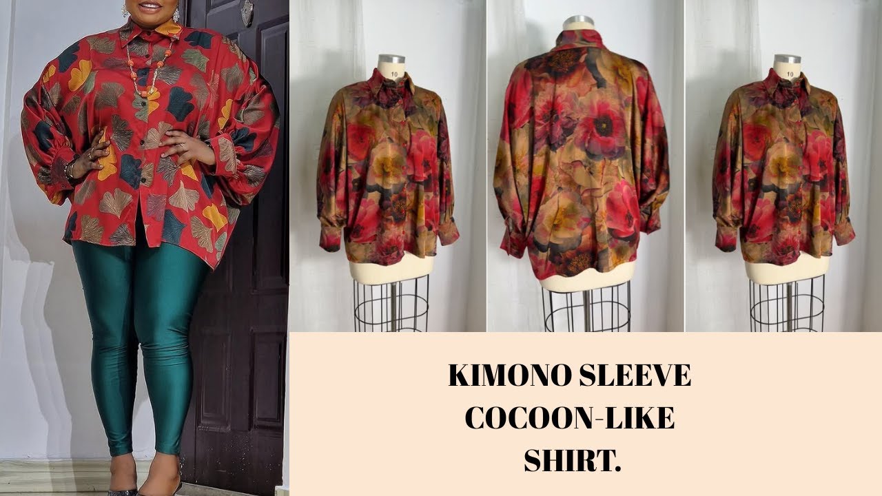 HOW TO DRAFT, CUT, AND SEW A KIMONO SLEEVE COCOON-LIKE SHIRT