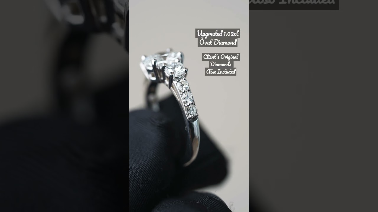 Engagement ring upgrade before and after