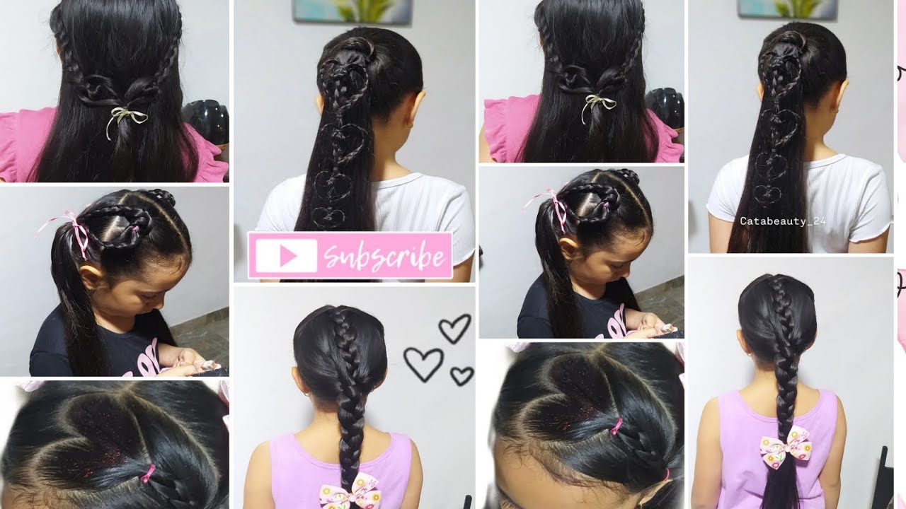 Hermosas ideas de peinados para niña 💕 fácil y rápido 👧🏽