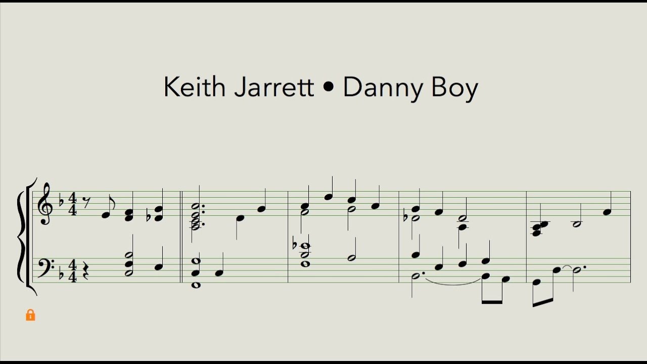 Keith Jarrett • Danny Boy • Piano transcription