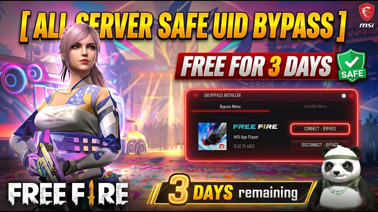 🔥 ALL SERVER SAFE UID BYPASS! Free Fire Emulator Bypass (3 DAYS FREE!)